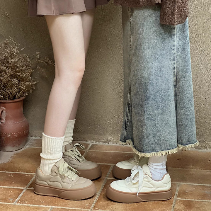 Dame Trendy Plateau-Sneakers med polstret overmateriale Stilla