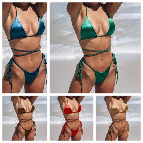 Femme Triangle Cut Wickelbikini Sæt Stilla