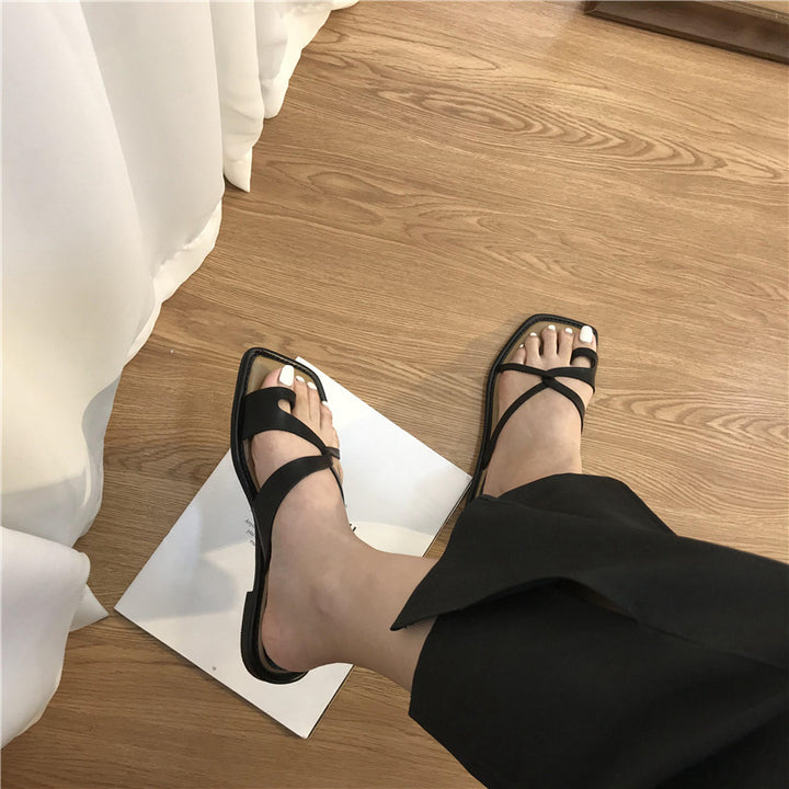 Dame elegante krydsrem slide sandaler Stilla