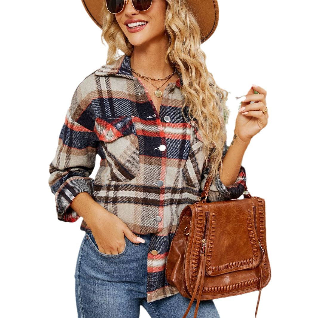 Dameternetternet Flannel skjorte i afslappet oversized stil Stilla