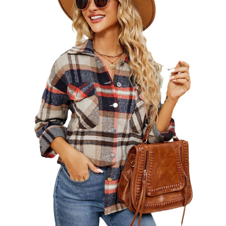 Dameternetternet Flannel skjorte i afslappet oversized stil Stilla