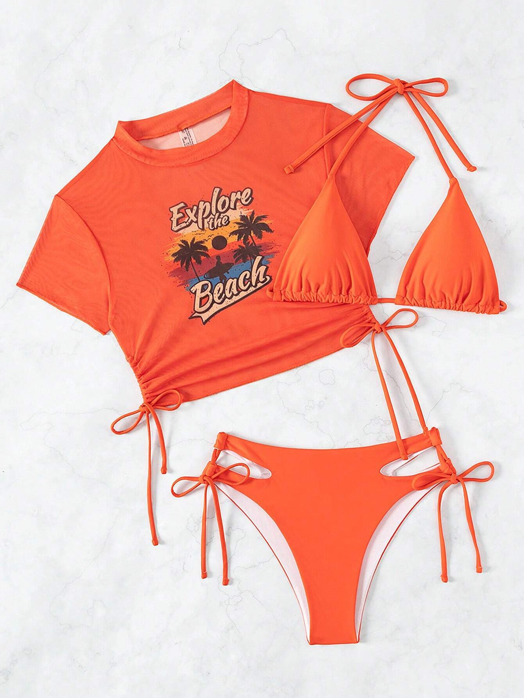 Femme Sporty Højkrave-Svømmetop og Cut-Out-Bikiniunderdel-Sæt Stilla