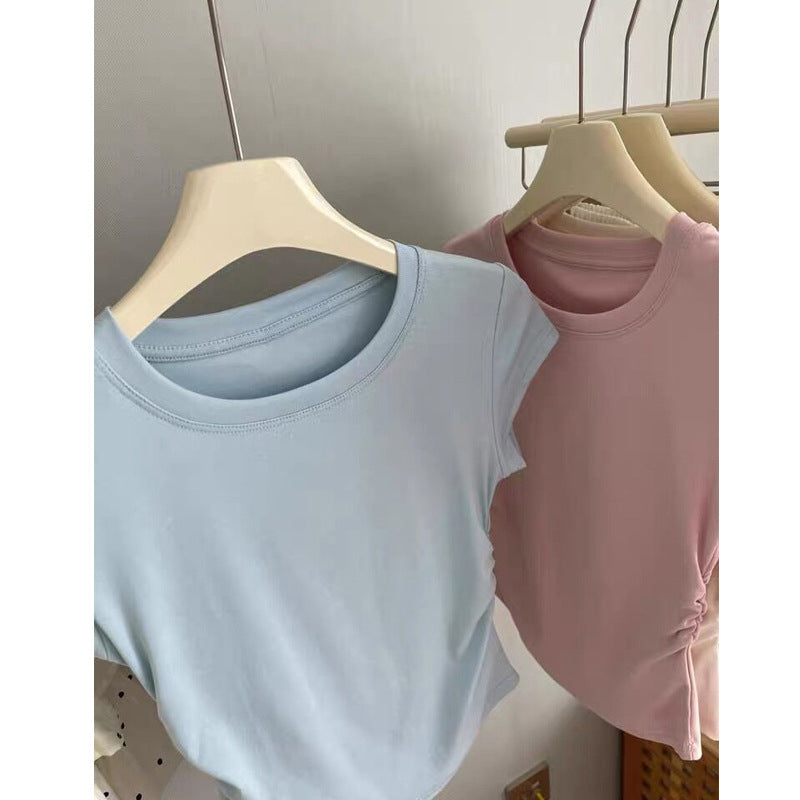 Femme Kortærmet Rynket T-Shirt Stilla