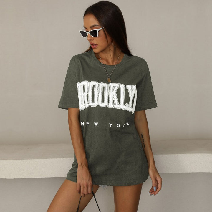 Kvinders oversized T-shirt med trendy Brooklyn print Stilla