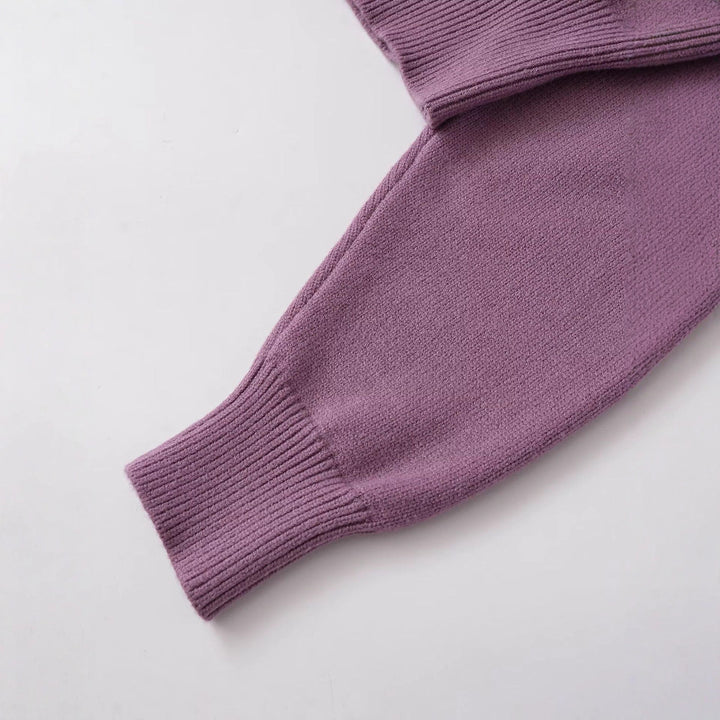 Dame afslappet strikket pullover med hængende skuldre og elastisk kant Stilla