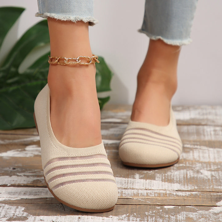 Dame Slip-On Ballerinas med elastisk overmateriale og komfortabelt fodseng Stilla