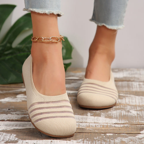 Dame Slip-On Ballerinas med elastisk overmateriale og komfortabelt fodseng Stilla
