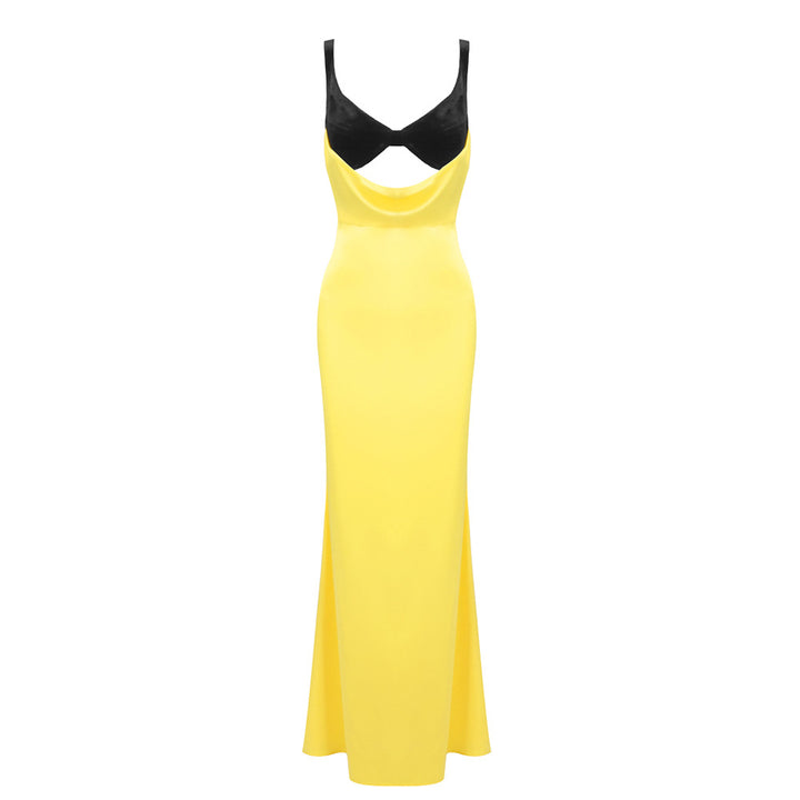 Dame Elegant lang kjole med raffineret bustier-design og flydende nederdel Skovae