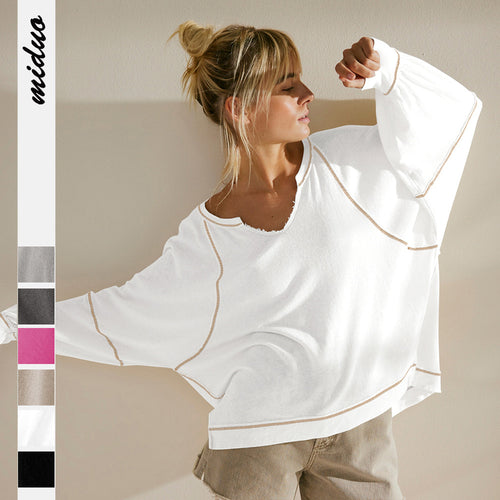 Damer afslappet oversized sweatshirt med rund hals og bløde ærmer Stilla
