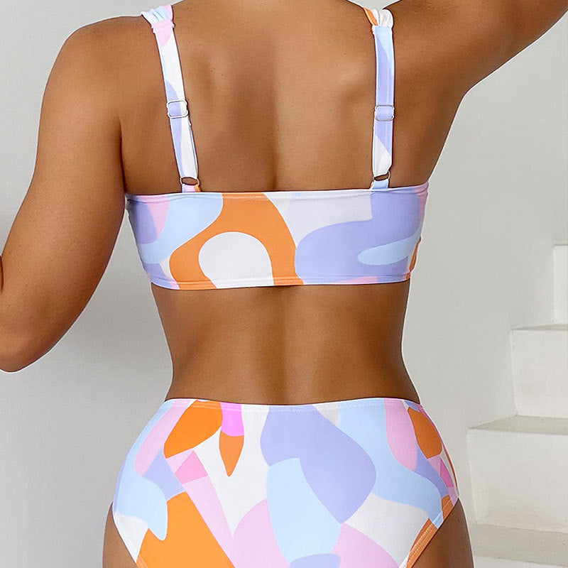 Dame bikini-sæt med moderne geometrisk design Skovae