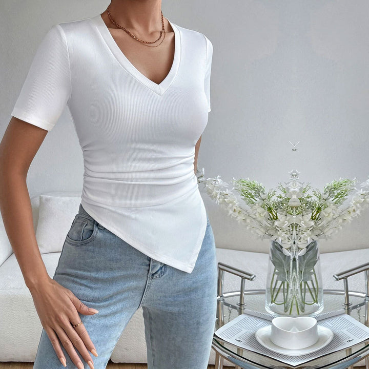 Kvinders bodystocking med elegant V-hals og samlede Stilla