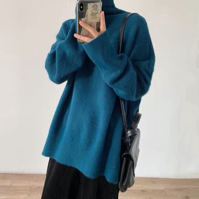 Femme Cozy Oversized Halsbånd Pullover Sweater Stilla