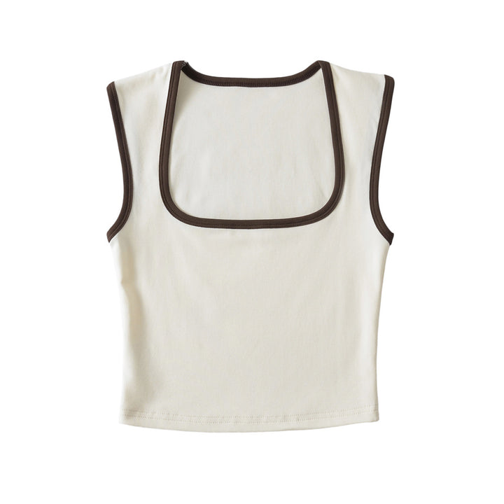 Dame Crop-Top med firkantet udskæring og smalle stropper Stilla