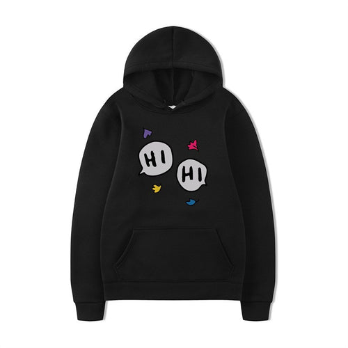 Dame hoodie med kreativt tegneserie design og kenguru lomme Skovae