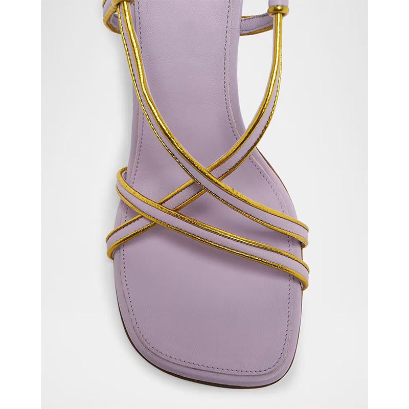 Femme Strappy Flade Sandaler med Metallic-Accent Stilla
