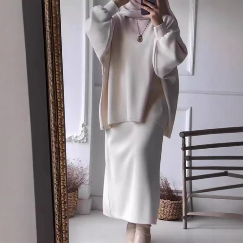 Kvindernes elegante to-dels sæt med asymmetrisk skæring og voluminøse ærmer Stilla