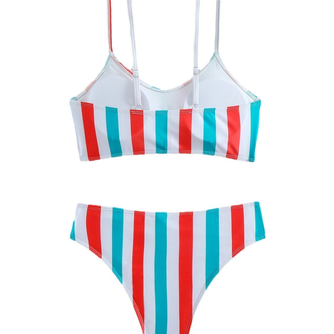 Dame bikini sæt med maritimt stribemønster og justerbare stropper Stilla