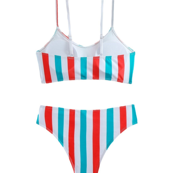 Dame bikini sæt med maritimt stribemønster og justerbare stropper Stilla