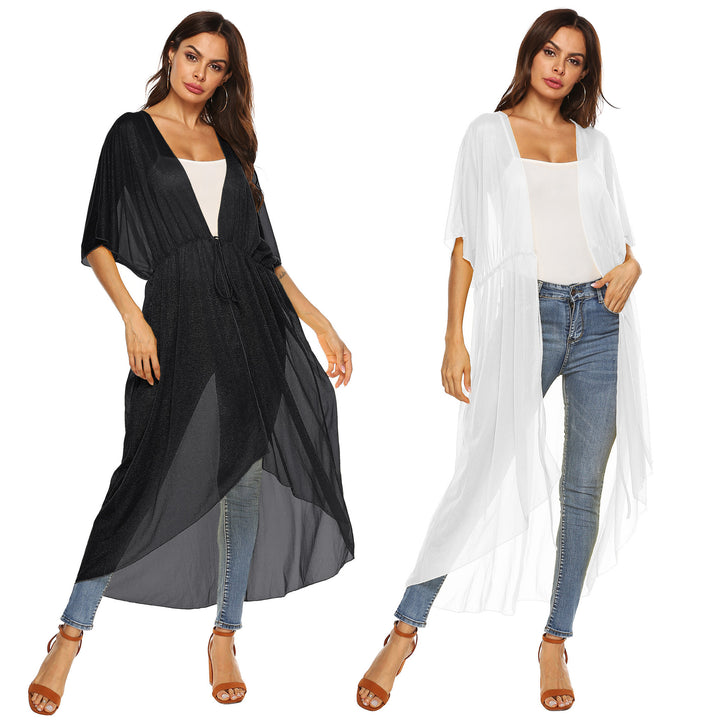 Dame elegant, gennemsigtig strandkimono Skovae