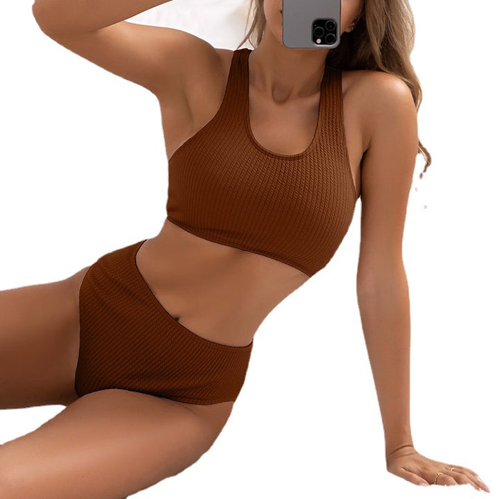 Dame Sport-Bikini Sæt med høj talje og Racerback Skovae