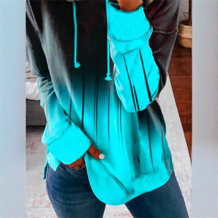 Kvinders hoodie med stilfuld gradient og unikt design Stilla