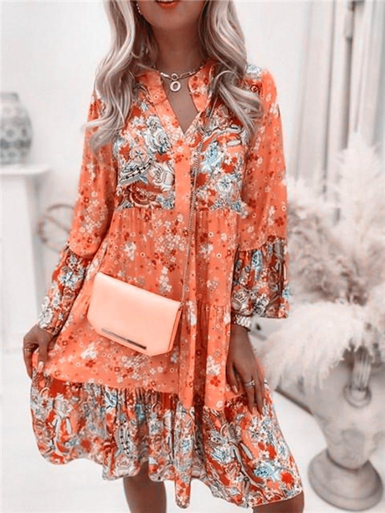 Dame blomsterprint kjole Stilla
