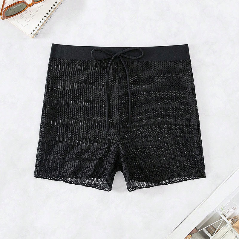 Dame Sportlige badshorts med fleksibel talje og moderigtigt bølgemønster Skovae