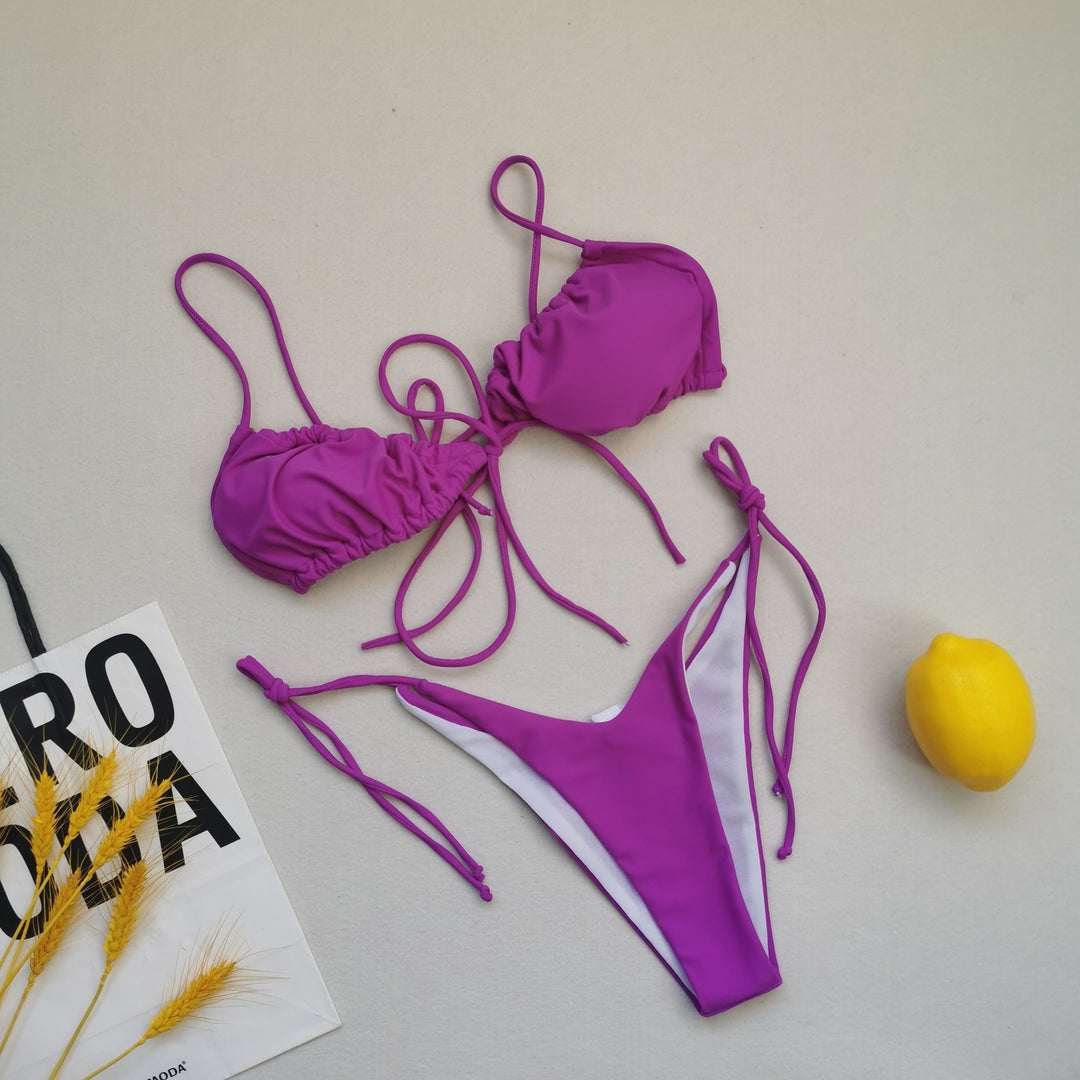 Damer triangel-bikini med justerbare bindebånd Skovae
