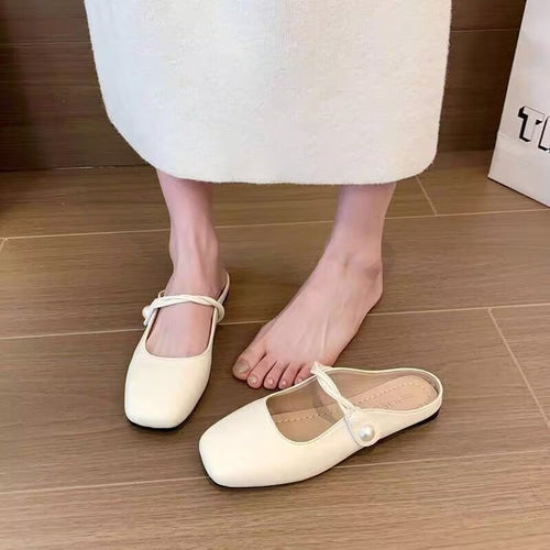 Dame elegante Mules med moderne perleaccent og komfortabel blokhæl Stilla