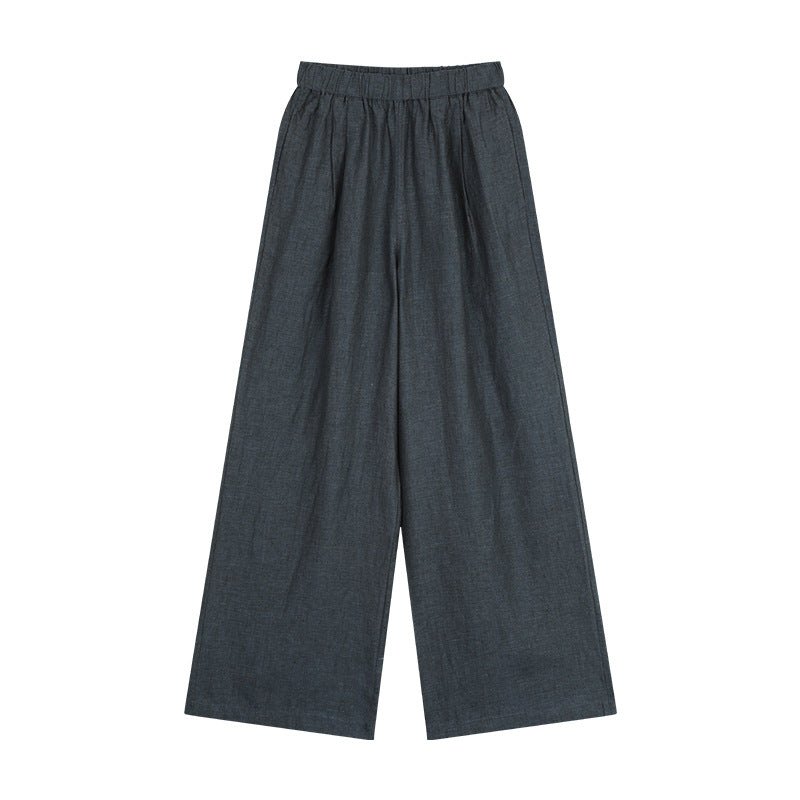 Dame løs linnedbukser med elastisk talje og elegante plisseringer Stilla