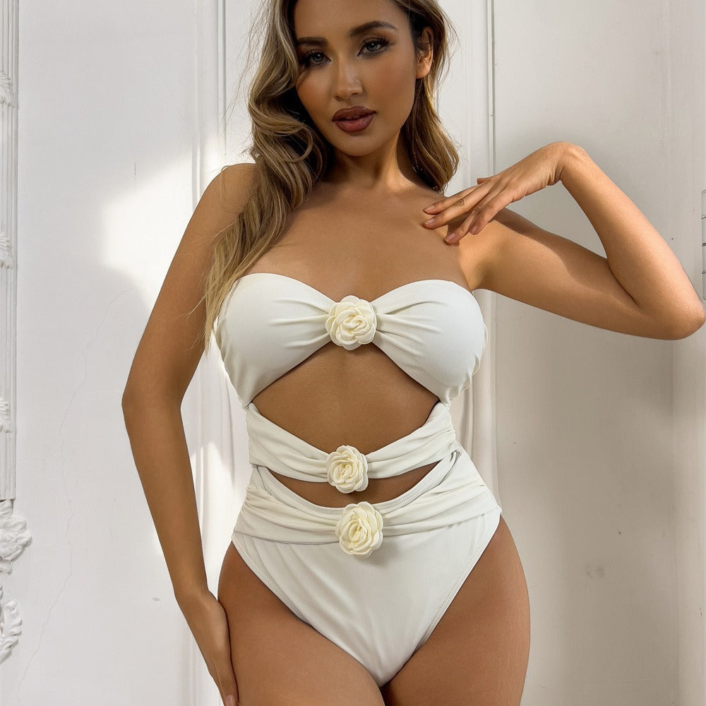 Femme Cut-Out Blomster Detalje Éntelter Badedragt Stilla