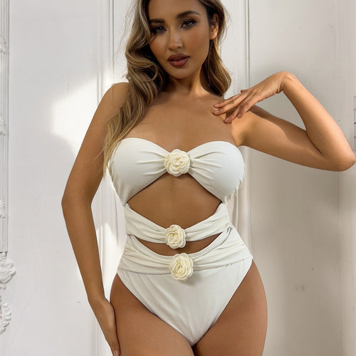 Femme Cut-Out Blomster Detalje Éntelter Badedragt Stilla