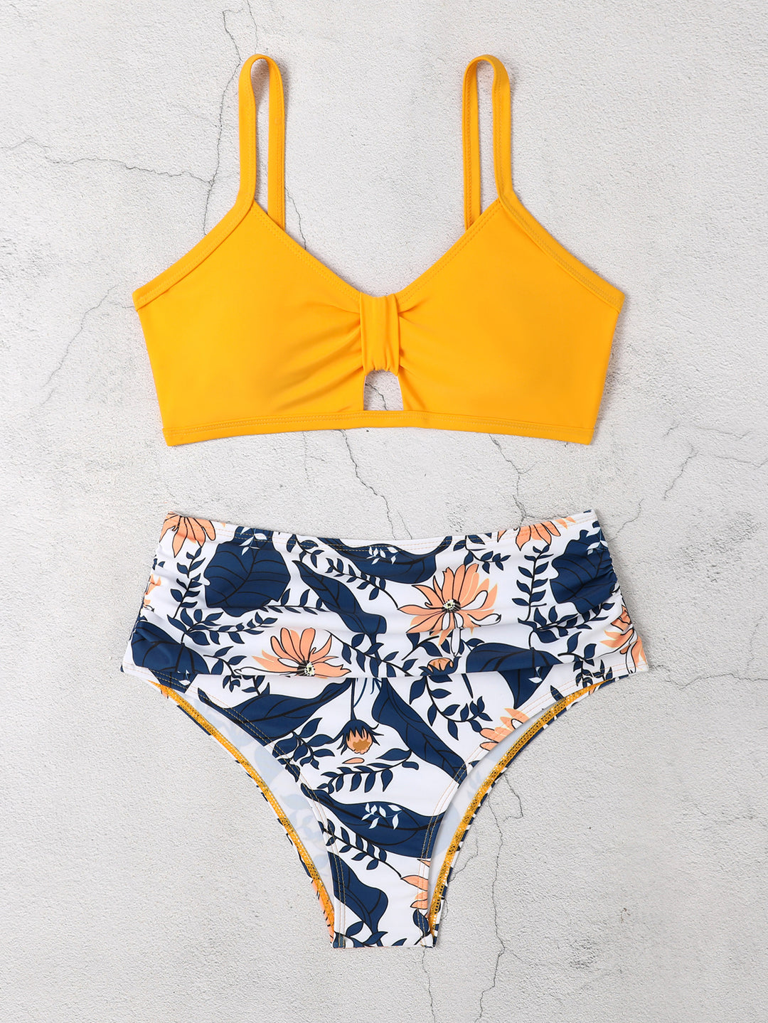 Dame Højtaljede Blomster Bikini Sæt Stilla