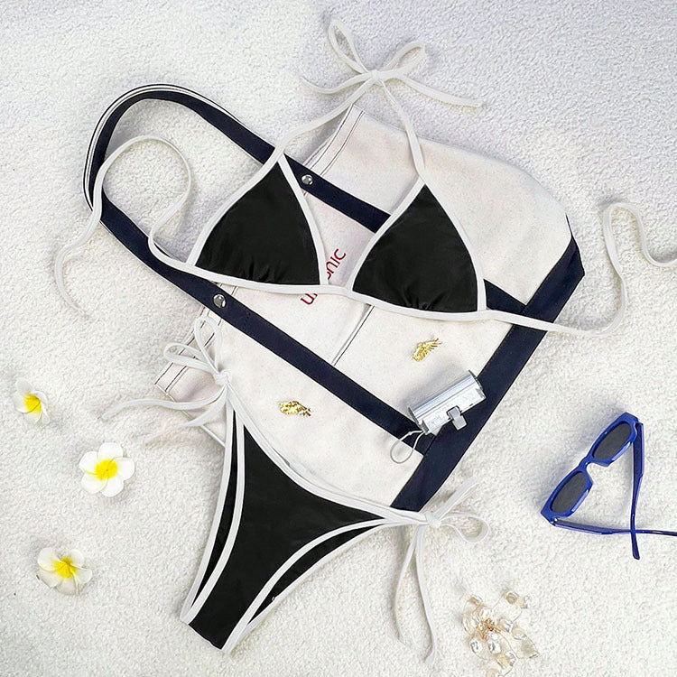 Dame Triangel-Bikini med justerbare stropper og elegant design Skovae