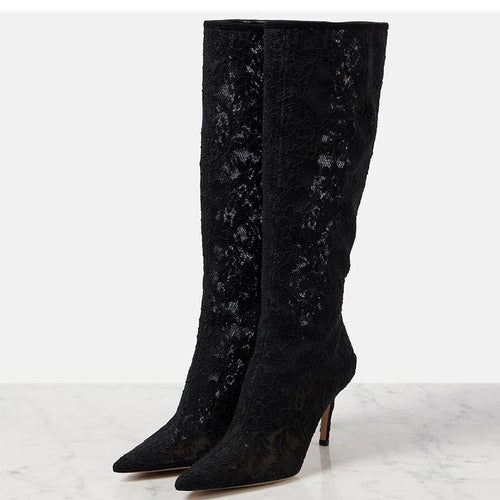 Femme Spidsesoverdragelse Stiletto Støvler Stilla