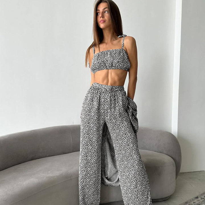 Dame Ensemble med leopardmønster Stilla