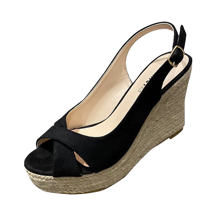 Dame Wedge-sandaletter med elastisk remdesign og fashionable plateau Stilla