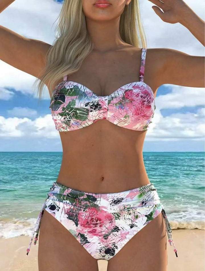 Dame bikini-sæt med smidig top og højtaljet bukser Skovae