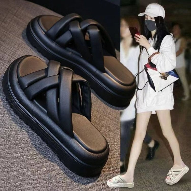 Dame platform-sandaler med elegant knude-design og behagelig dæmpning Stilla
