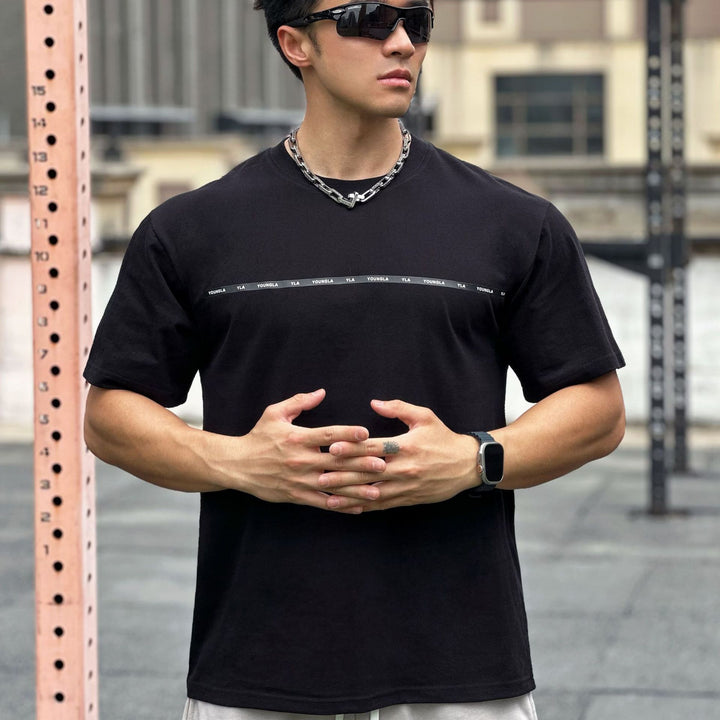 Herrer Mode-T-shirt med moderne skrift og afslappet pasform Stilla