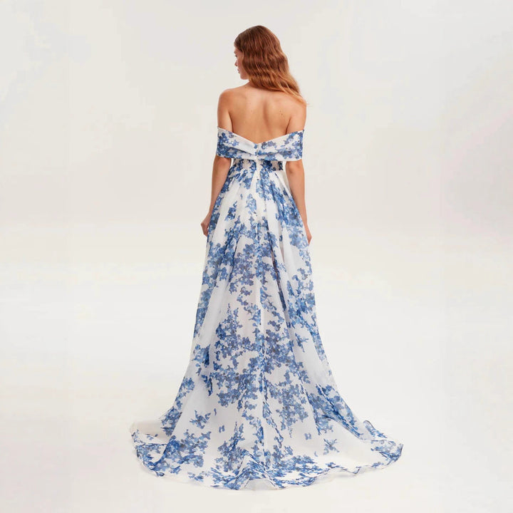 Kvinders maxikjole lavet af chiffon med blomstermønster Skovae