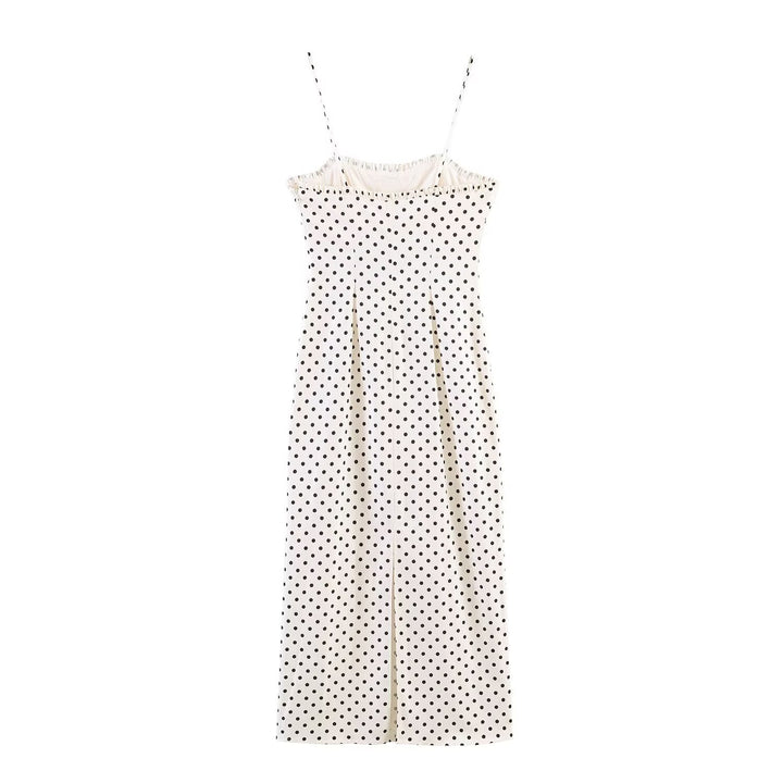 Dame maxikjole med polka-prikker Skovae