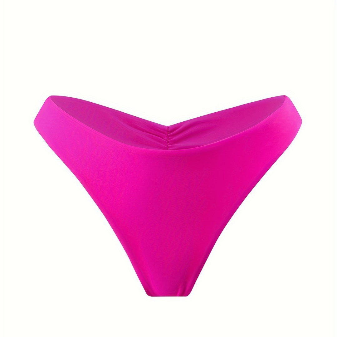 Dame bikini-bukser med sidelæggede volantdetaljer og høj skæring Skovae