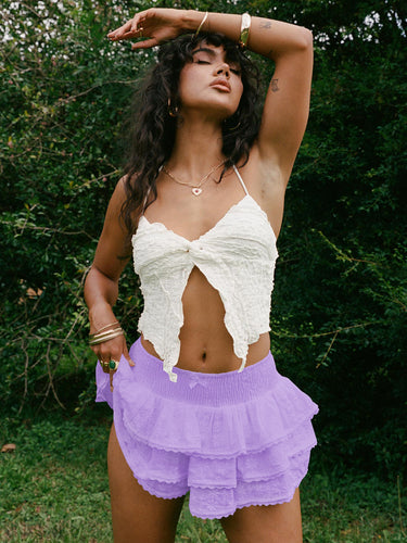 Dame Rynkede shorts med elastisk talje Stilla