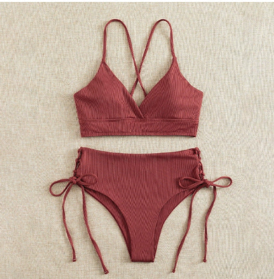 Dame bikini-sæt med raffineret snøre-detail Skovae