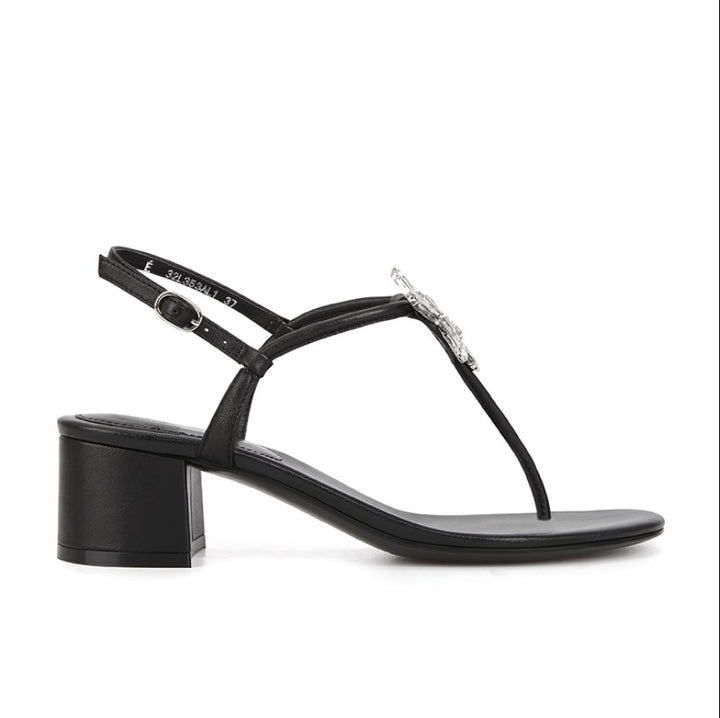 Dame elegante Sling-sandaler med funklende smykkedetail og behagelig blokhælhøjde Stilla