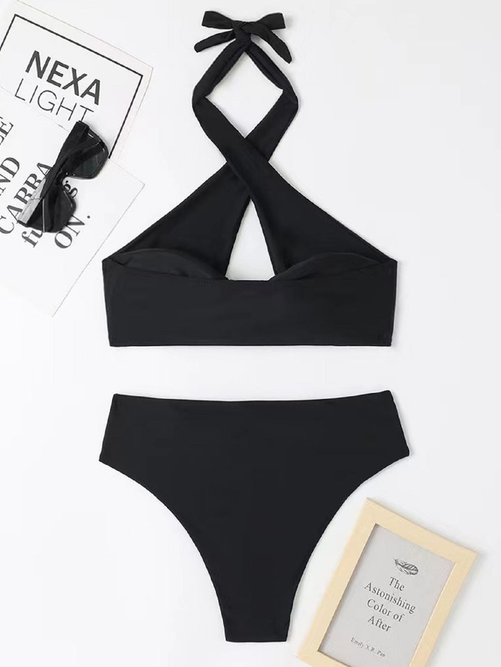 Dame High-Cut Halter Bikini Sæt Stilla