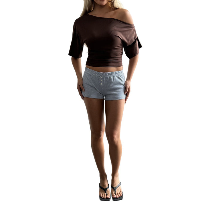 Dame Off-Shoulder Oberdel med afslappet snit og elastisk bånd Skovae