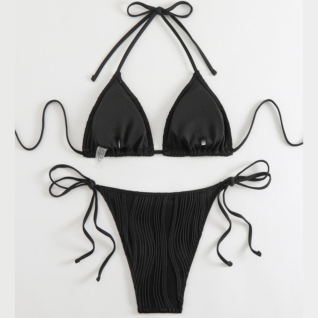 Dame Struktureret Trekant-Bikini-Sæt Stilla 1750838749