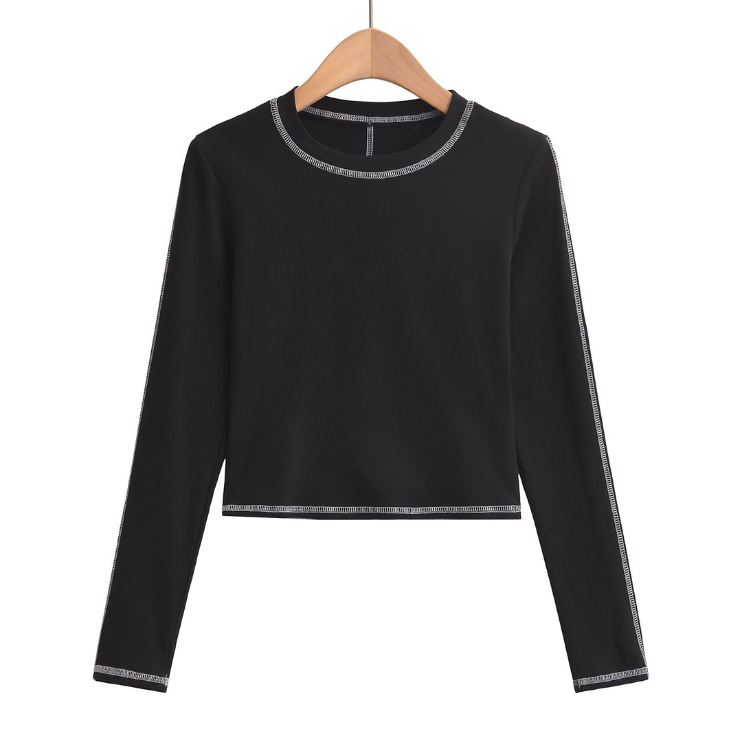 Dame afslappet langærmet shirt med raffinerede kontrastsyninger og behageligt bærekomfort Stilla